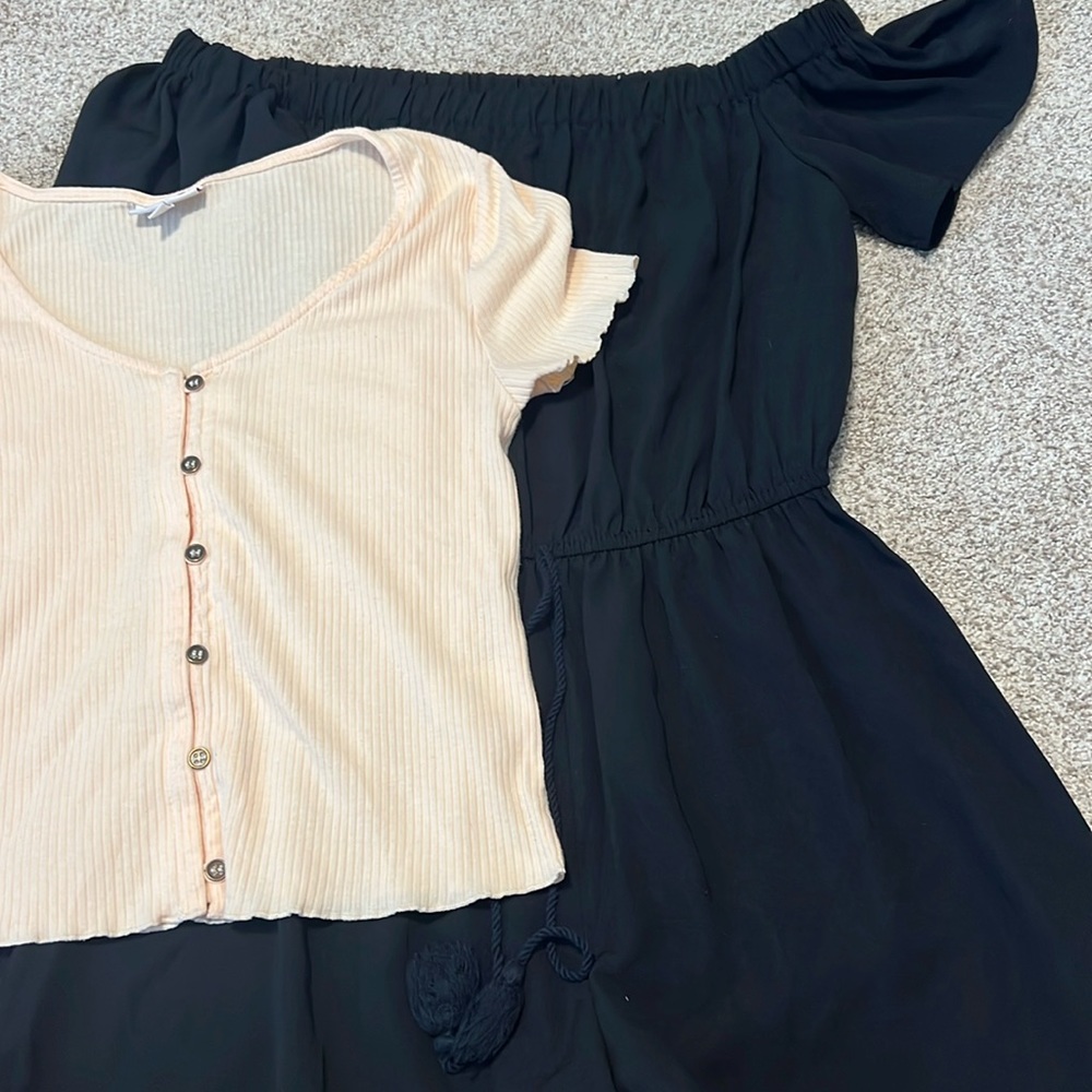 romper and shirt bundle- romper medium, shirt small